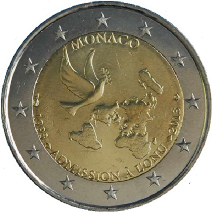 2 euro 2013 commémorative Monaco 20ème anniversaire de son admission à l'ONU