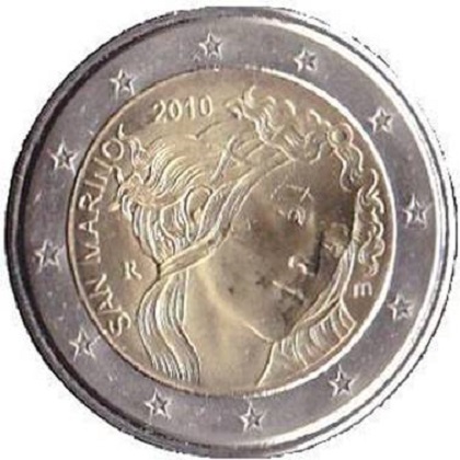 2 euro 2010 commémorative Saint-Marin 500ème anniversaire de la mort de Sandro Botticelli