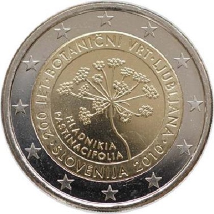 2 euro 2010 commémorative Slovénie 200ème anniversaire du jardin botanique de Ljubljana