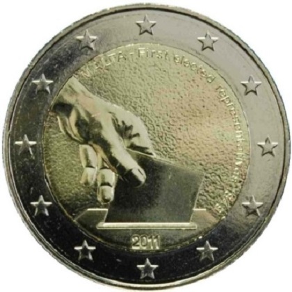 2 euro 2011 commémorative Malte histoire constitutionnelle – la première élection de représentants en 1849