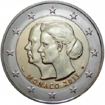 2 euro 2011 commémorative Principauté de Monaco le mariage du Prince Albert et de Charlène