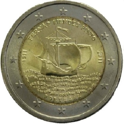 2 euro 2011 commémorative Portugal 500ème anniversaire de la naissance de Fernão Mendes Pinto