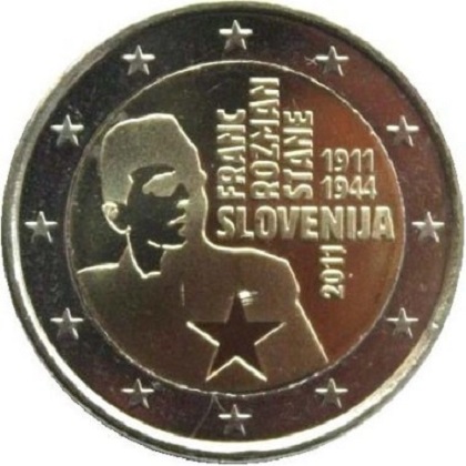 2 euro 2011 commémorative Slovénie centenaire de la naissance de Franc Rozman-Stane.