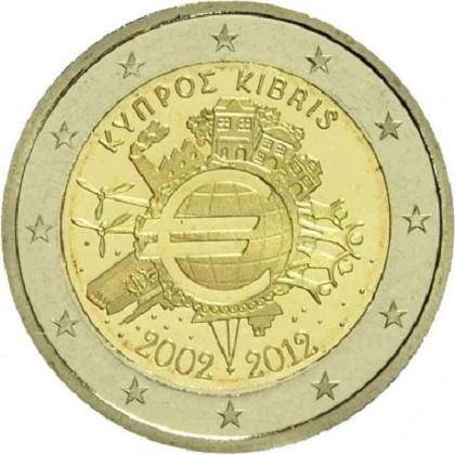 2 euro 2012 commémorative Chypre les dix ans de l'euro