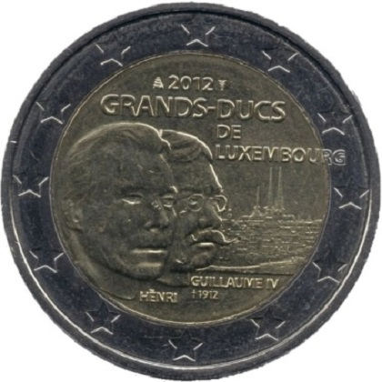 2 euro 2012 commémorative Grands-Ducs de Luxembourg, Grand-Duc Henri et Grand-Duc Guillaume IV