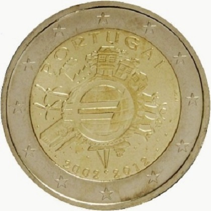 2 euro 2012 commémorative Portugal les dix ans de l'euro