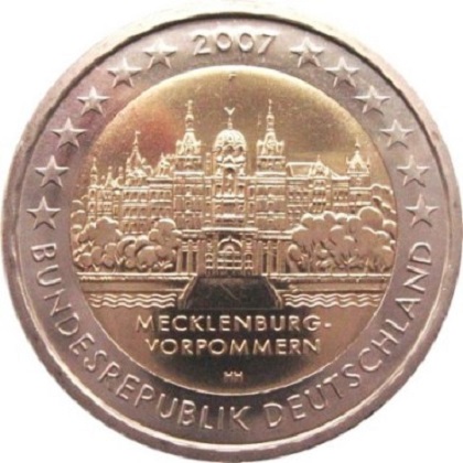 2 euro 2007 commémorative Allemagne Mecklembourg-Poméranie occidentale