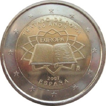 2 euro 2007 commémorative Espagne 50ème anniversaire du traité de Rome