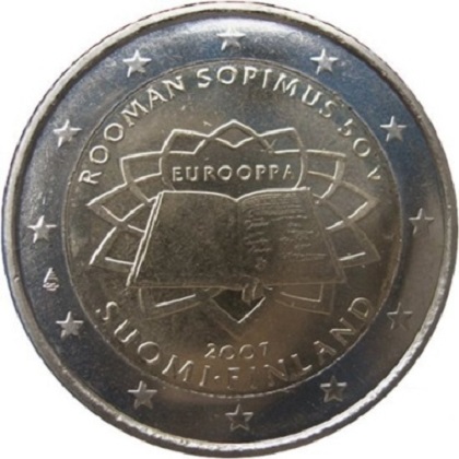 2 euros 2007 commémorative Finlande 50ème anniversaire du traité de Rome