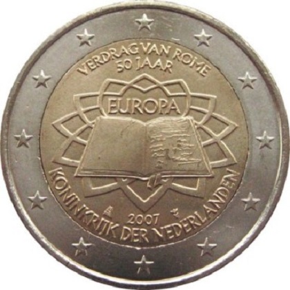2 euro 2007 commémorative Pays-Bas 50ème anniversaire du traité de Rome