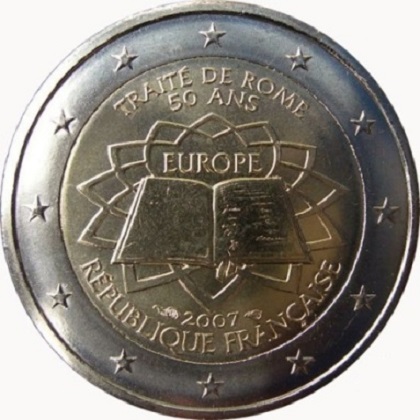 2 euro 2007 commémorative France 50ème anniversaire du traité de Rome