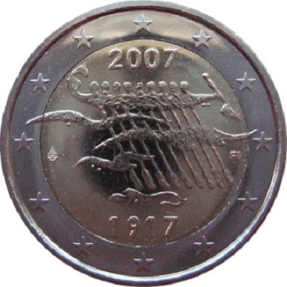 2 euro 2007 commémorative Finlande 90e anniversaire de son indépendance