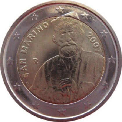 2 euro 2007 commémorative Saint-Marin bicentenaire de la naissance de Giuseppe Garibaldi