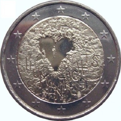 2 euro 2008 commémorative Finlande 60e anniversaire de la Déclaration Universelle des Droits de l’Homme