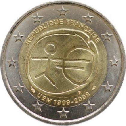 2 euro 2009 commémorative France 10ème anniversaire de l’Union économique et monétaire 