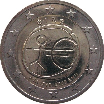 2 euro 2009 commémorative Irlande 10ème anniversaire de l’Union économique et monétaire