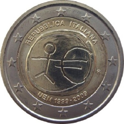 2 euro 2009 commémorative Italie 10ème anniversaire de l’Union économique et monétaire