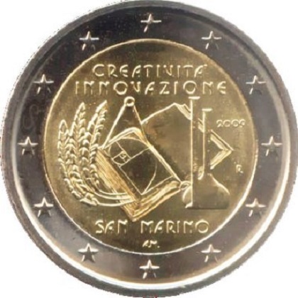 2 euro 2009 commémorative Saint-Marin l'année européenne de la créativité et de l’innovation