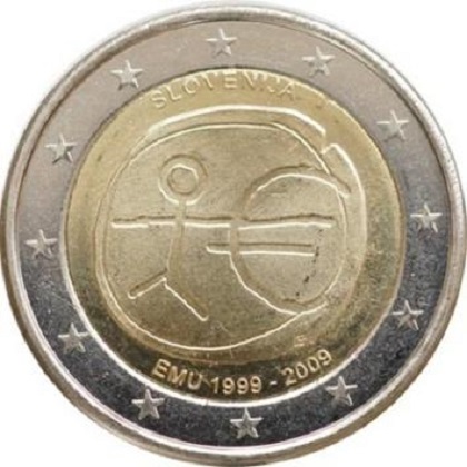 2 euro 2009 commémorative Slovénie 10ème anniversaire de l’Union économique et monétaire