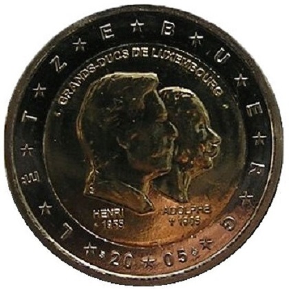 2 euro 2005 commémorative Luxembourg Grands Ducs De Luxembourg, Henri et Adolphe