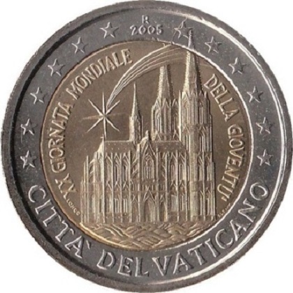 2 euro 2005 commémorative de la cité du Vatican XXe journées mondiales de la jeunesse