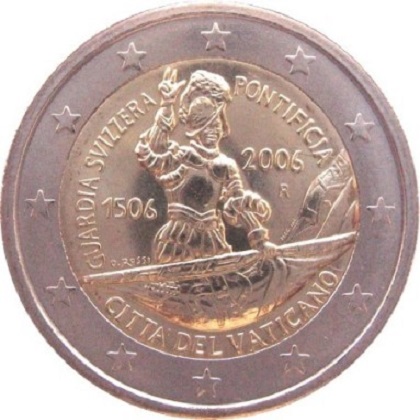 2 euro 2006 commémorative de la cité du Vatican 500ème anniversaire de la Garde suisse pontificale