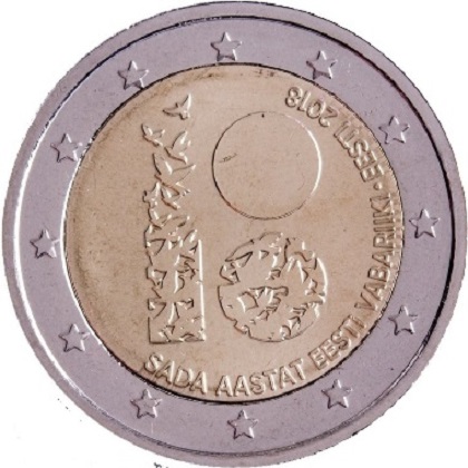 2 euros commémorative 2018 Estonie les 100 ans de la république d'Estonie