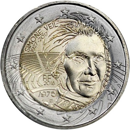 2 euros commémorative 2018 France Simone Veil