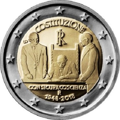 2 euros commémorative 2018 Italie 70ème anniversaire de la Constitution italienne