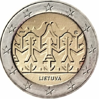 2 euros commémorative 2018 Lituanie festival de la chanson et de la danse