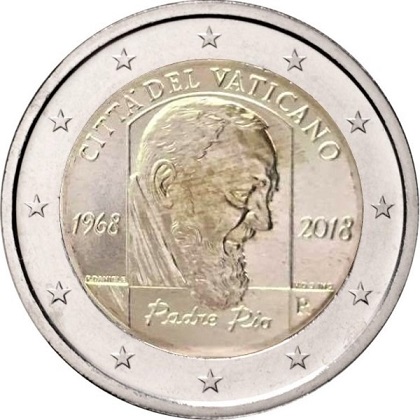 2 euros commémorative 2018 Vatican 50ème anniversaire de la mort de Padre Pio