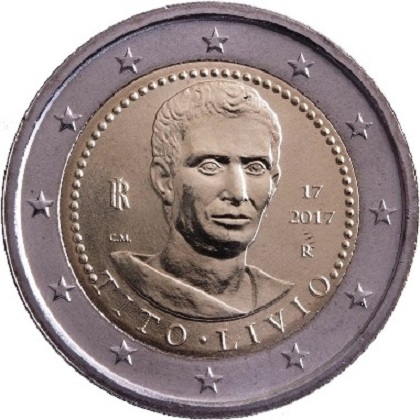 2 euros commémorative 2017 Italie pour le 2000e anniversaire de la mort de Tito Livio