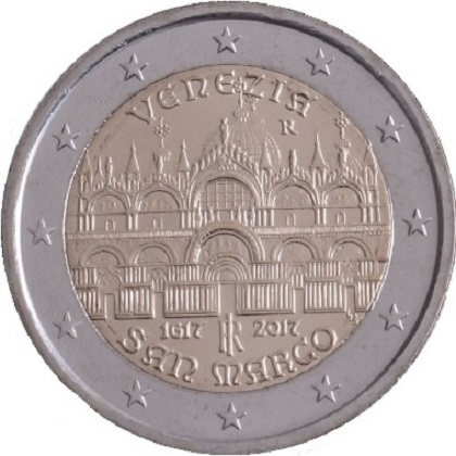 2 euros commémorative 2017 Italie 400ème anniversaire basilique Saint-Marc à Venise