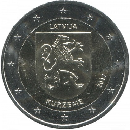 2 euros commémorative 2017 Lettonie la région Kurzeme