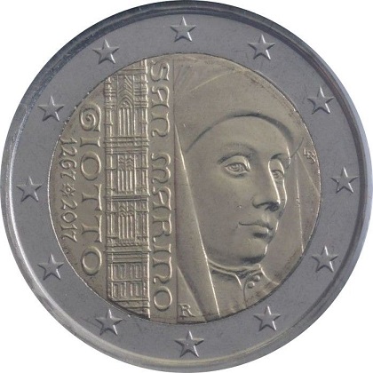 2 euros commémorative 2017 Saint-Marin 750ème anniversaire de la naissance de Giotto