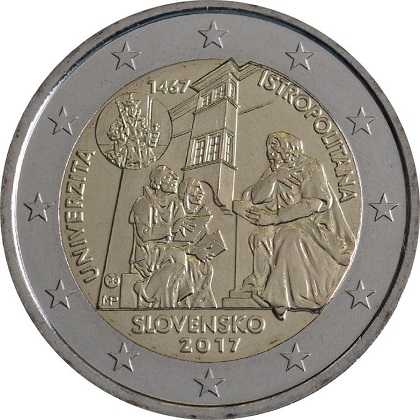 2 euros commémorative 2017 Slovaquie 550ème anniversaire de l'académie istropolitaine
