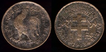1 franc 1943 afrique équatoruiale française