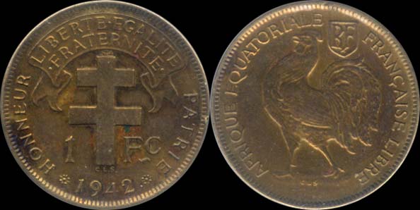 1 franc 1942 afrique équatoriale française