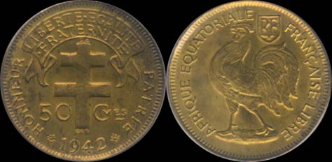 50 centimes 1942 afrique équatoriale française