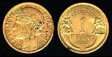 1 franc 1944 afrique occidentale française