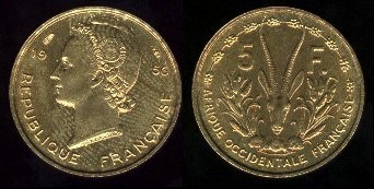 5 francs 1956 afrique occidentale française