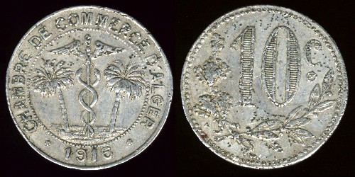alger pièce de 10 centimes 1916