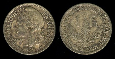 1 franc 1925 Cameroun français