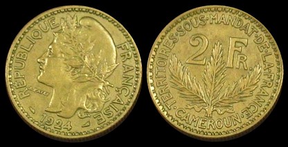 2 francs 1924 cameroun