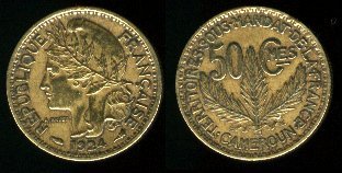 50 centimes 1924 cameroun français