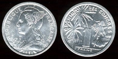 archipel des compores 1 franc 1964
