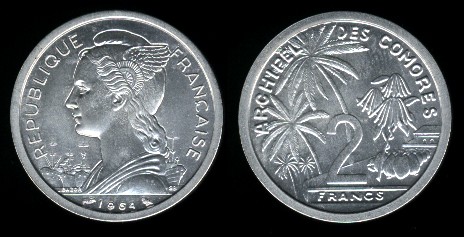 2 francs 1964 Comores
