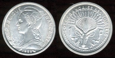 1 franc 1959 côte française des somalis