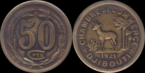 50 centimes 1921 Djibouti