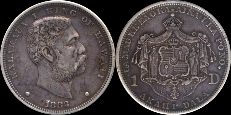 1 dollar 1883 Hawaï